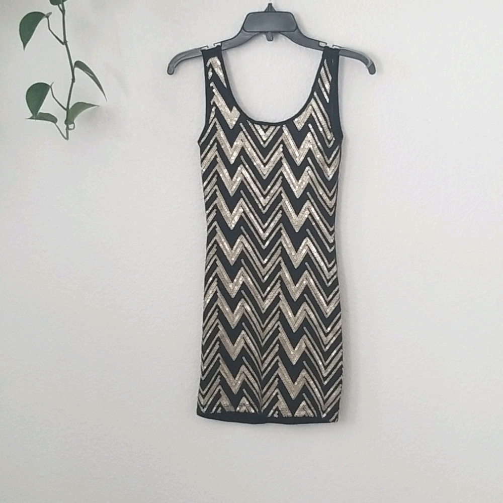 Gold & black cocktail dress